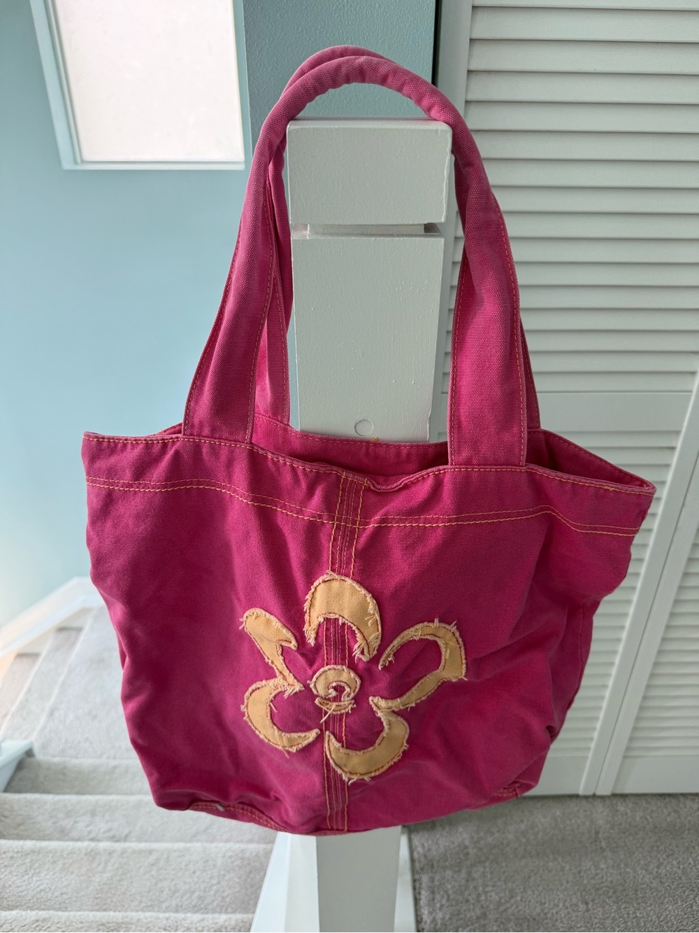 VS Pink Floral Canvas Tote Bag